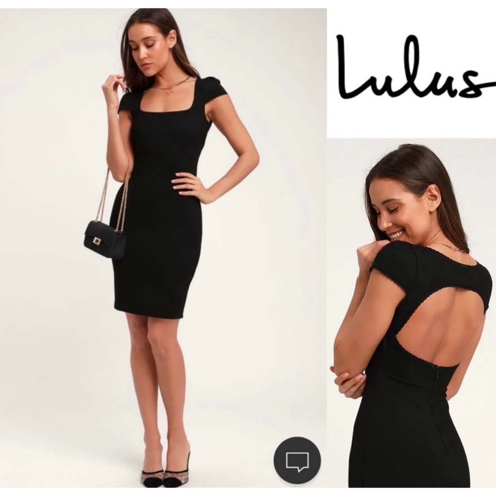 Lulus Black Open Back Dress Size Medium